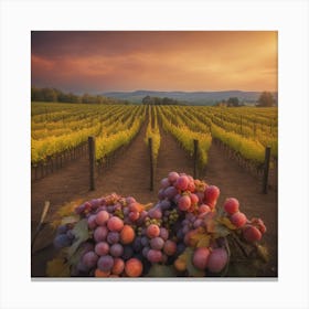 Sunset In The Vineyard 2 Canvas Print