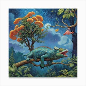 Master of Disguise: Chameleon in the Wild Canvas Print