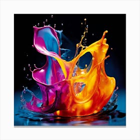 Fresh Colors Liquid 3d Design Spark Hot Palette Shapes Dynamism Vibrant Flowing Molten (8) Canvas Print