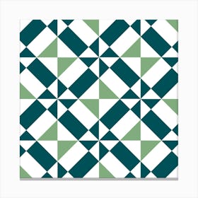 Diamond Green Azulejo Canvas Print