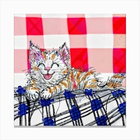 Kitten On A Blanket Canvas Print
