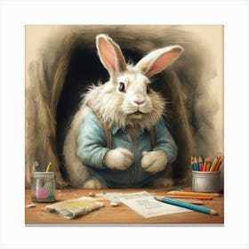 Rabbit In A Cave Canvas Print