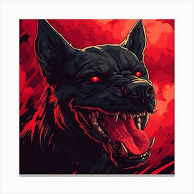 Scary Dog Emoji Dynamic Background 1 Canvas Print