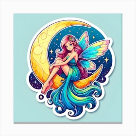 Fairy On The Moon 4 Canvas Print