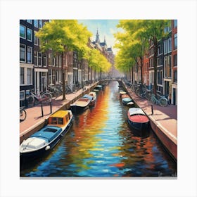 Sunny Canals Cape Vibrant Amsterdam Summer Art Print 0 Canvas Print