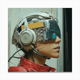 Girl In A Helmet Canvas Print