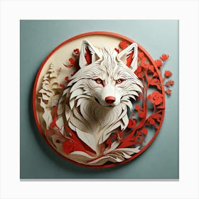 Minimalism, Wolf Canvas Print