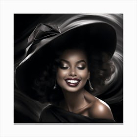 Black Woman In A Hat 14 Canvas Print