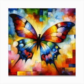 Colourful Modern Abstract Butterfly v7 Canvas Print