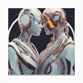 Robot Lovers Canvas Print