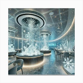 The Interior Of A Futuristic Restaurant, The Cryo Canvas Print