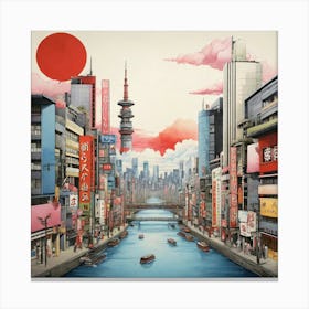 Tokyo River Canvas Print