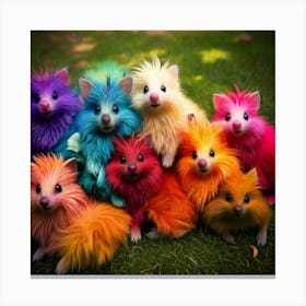 Firefly Group, Friendly, Fluffy, Creatures, Lies, Special Ability, Whimsical, Adorable, Quirky, Play (1) Canvas Print