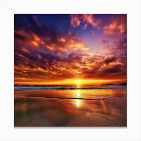 Sunset On The Beach 337 Canvas Print