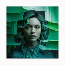 Girl With Green Hair 2 Canvas Print