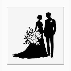 Wedding silhouette 5 Canvas Print