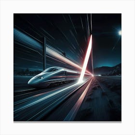 Train At Night 6 Canvas Print