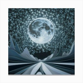 A Stunning Modern Art Depiction Of A Full Moon Ill W2zs3bnpryurxw8ylml Kq Skyuh2sjti2du0dkrxey W Canvas Print