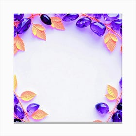 Purple Leaves On A White Background Canvas Print