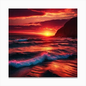 Sunset On The Beach 509 Canvas Print