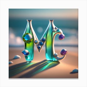 Two bottles formed M Canvas Print
