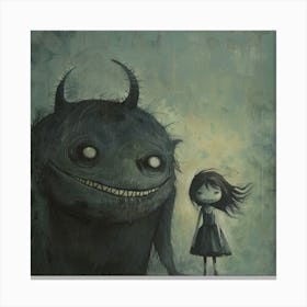 Making Friends With My Monster Canvas Print