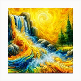 Waterfall Painting 1 Canvas Print