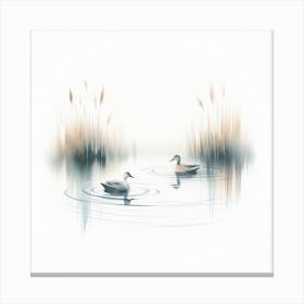 Ducks In The Water Canvas Print