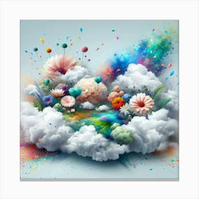 Clouds And Flowers Canvas Print