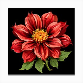 Red Dahlia Flower 2 Canvas Print