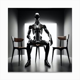 Skeleton Sitting On Chair 6 Canvas Print