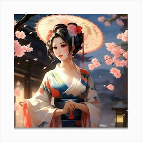 Japanese Geisha 1 Canvas Print