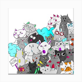 Bunch Of Cats Canvas Print