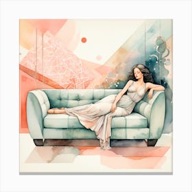 Girl On A Couch Canvas Print