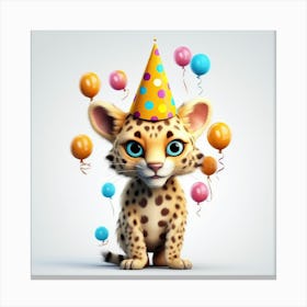 Cheetah With Balloons Canvas Print