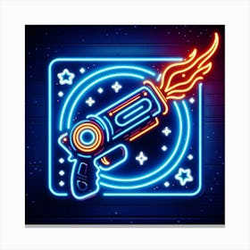 Neon Gun Icon 1 Canvas Print