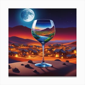 Wine Glass In The Desert 1 Canvas Print