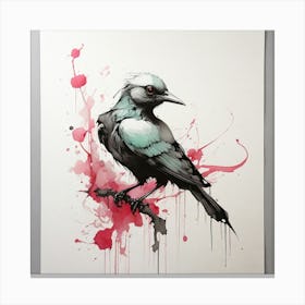 Bird On Branch Canvas Print