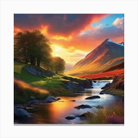Sunset In The Mountains 62 Canvas Print
