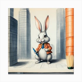 Rabbit In A Suit 58 Canvas Print