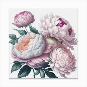 Peonies myluckycharm Canvas Print