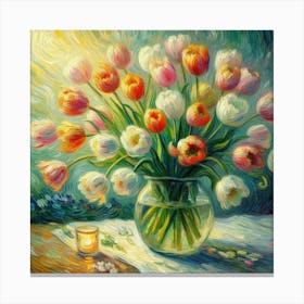 Tulips In A Vase 1 Canvas Print