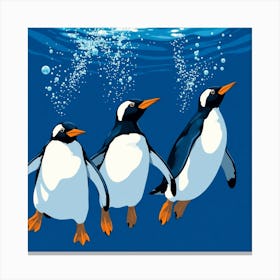 Penguins Underwater 1 Canvas Print