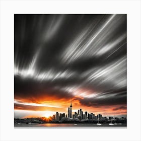 Sunset Over Auckland 2 Canvas Print