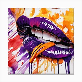 Purple Lips Canvas Print