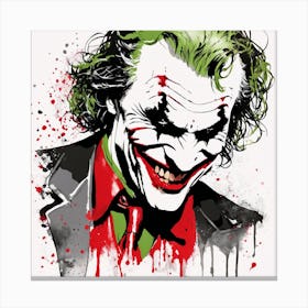 The Joker Portrait Ink Painting (13) Canvas Print