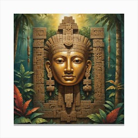 Aztec Head Canvas Print