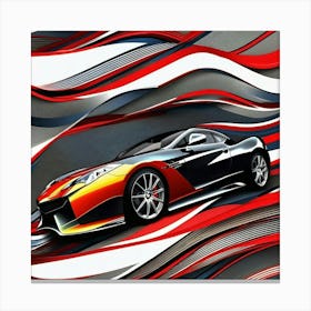 Car On A Wave Canvas Print