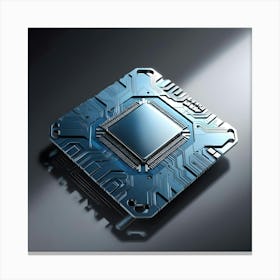 A Highly Detailed, Intricately Designed Stencil Image Of A Futuristic Computer Cpu Chip In 3d Canvas Print