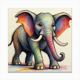 Elephant In Color Canvas Print